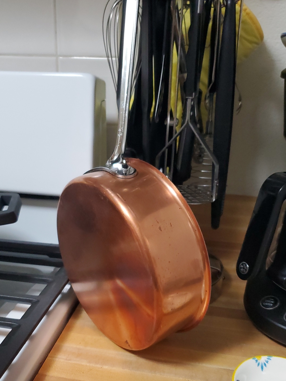 Copper Sauté Pan with Polished Stainless Handle